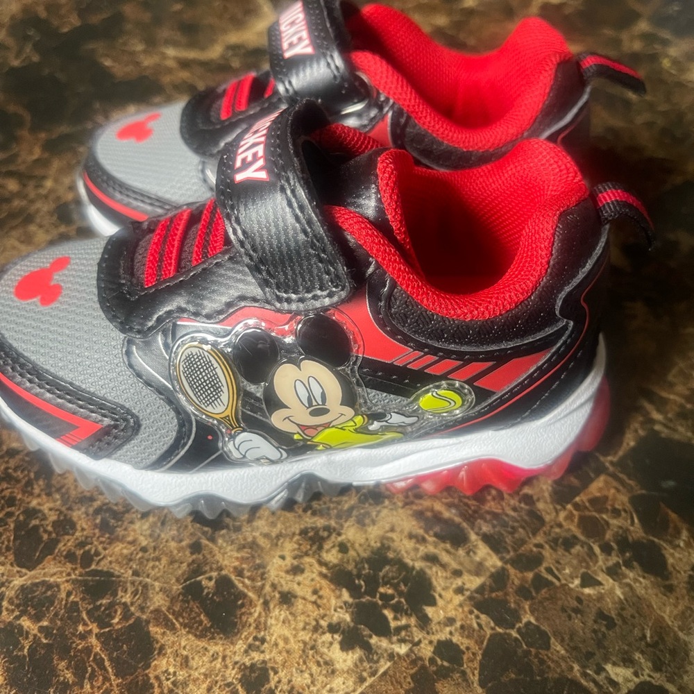 Disney Mickey Mouse Kids Sneakers - Black, Red, and Yellow